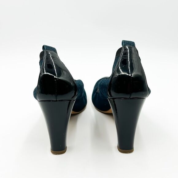 Chanel Elastic CC Logo Blue Denim Pumps High Heels Size 39 US 8-8.5 - Picture 5 of 11